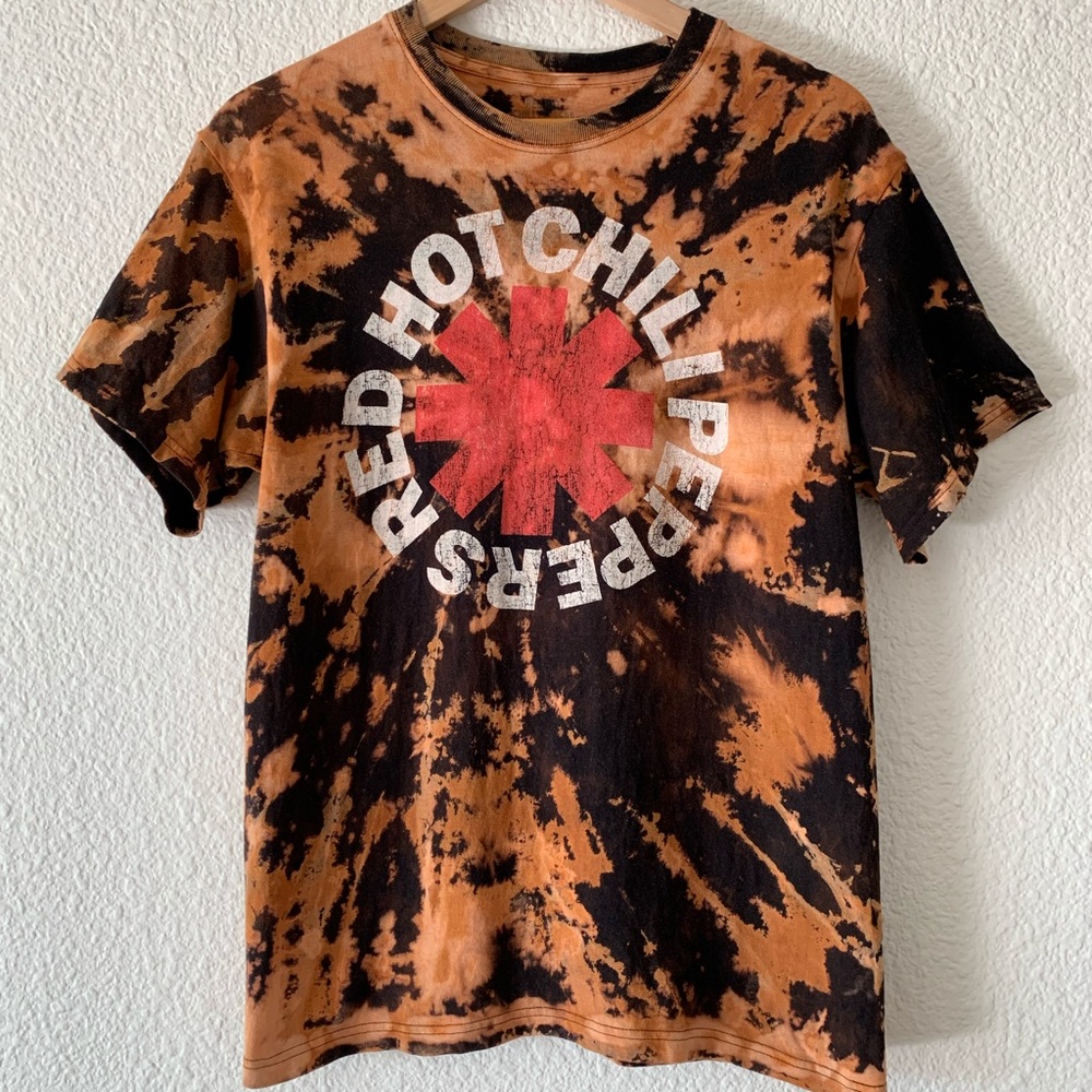 Red Hot Chili Peppers bleach dye band tee